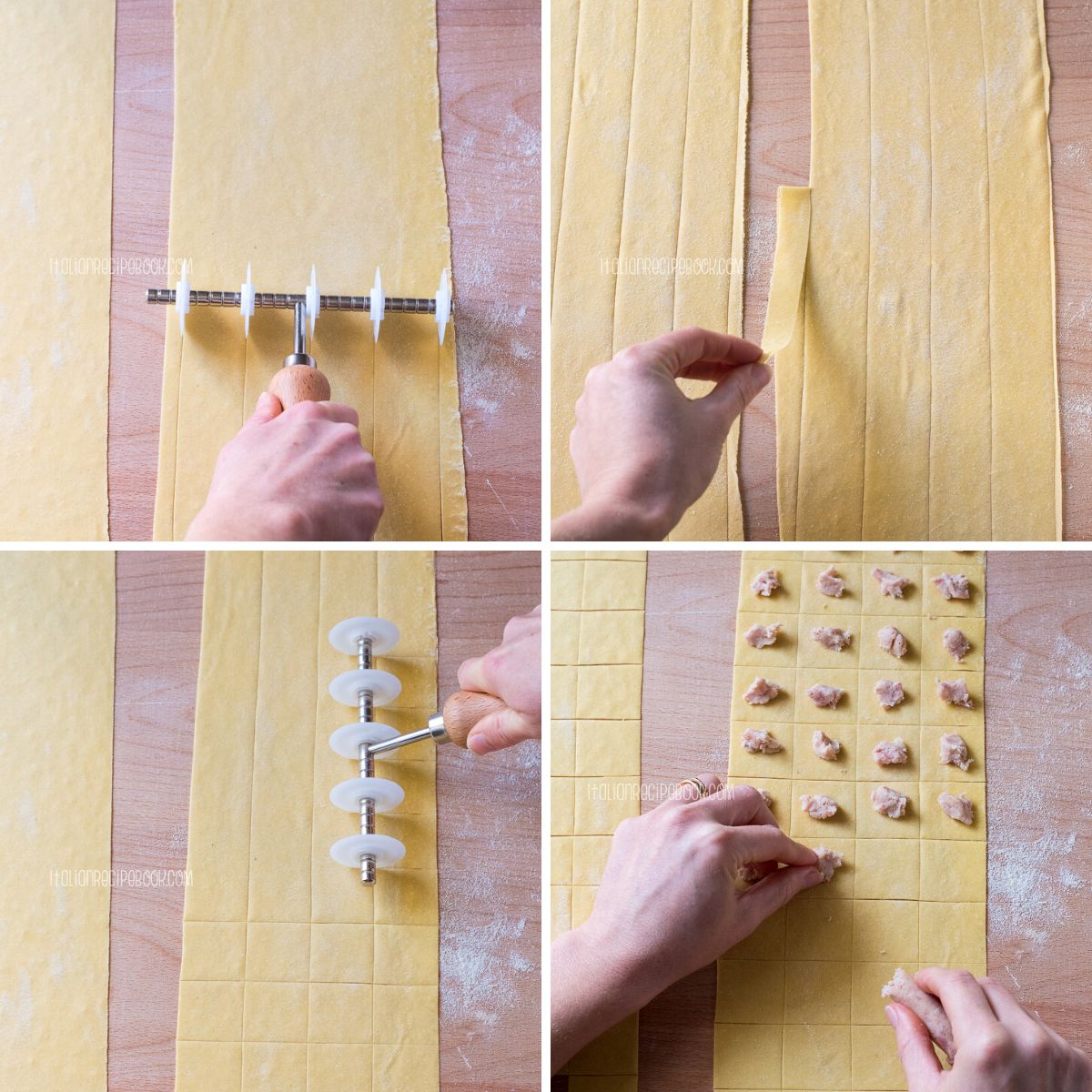 cutting dough into squares