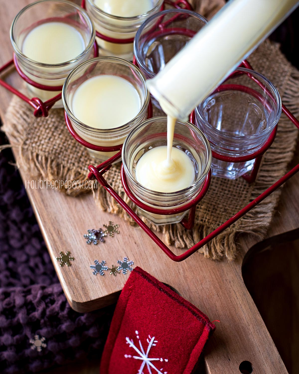 pouring limoncello cream