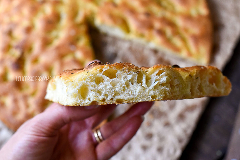 no knead focaccia inside