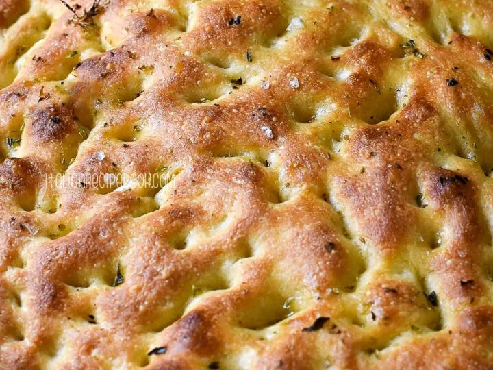 focaccia bread in a pan