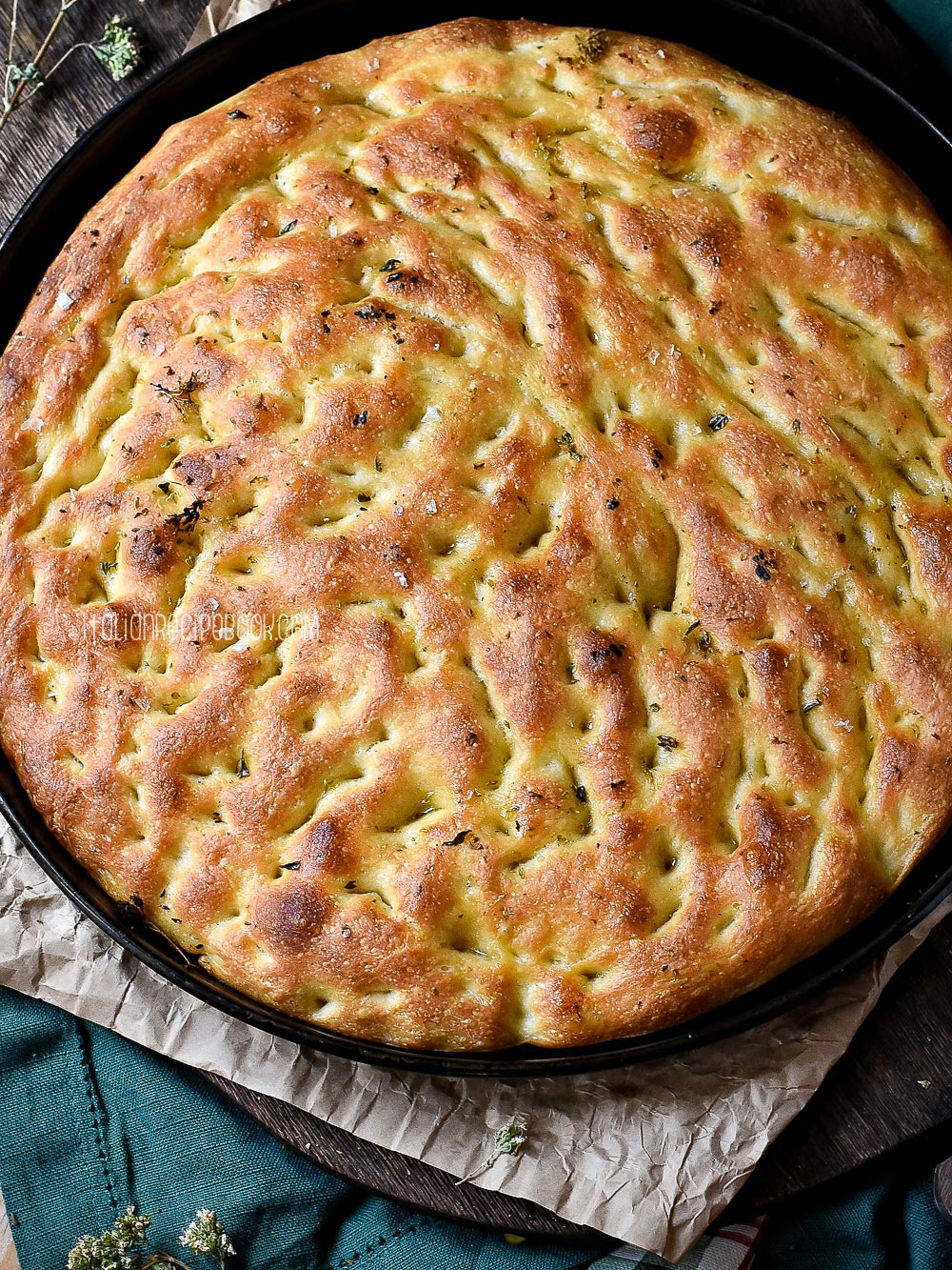 focaccia in a pan