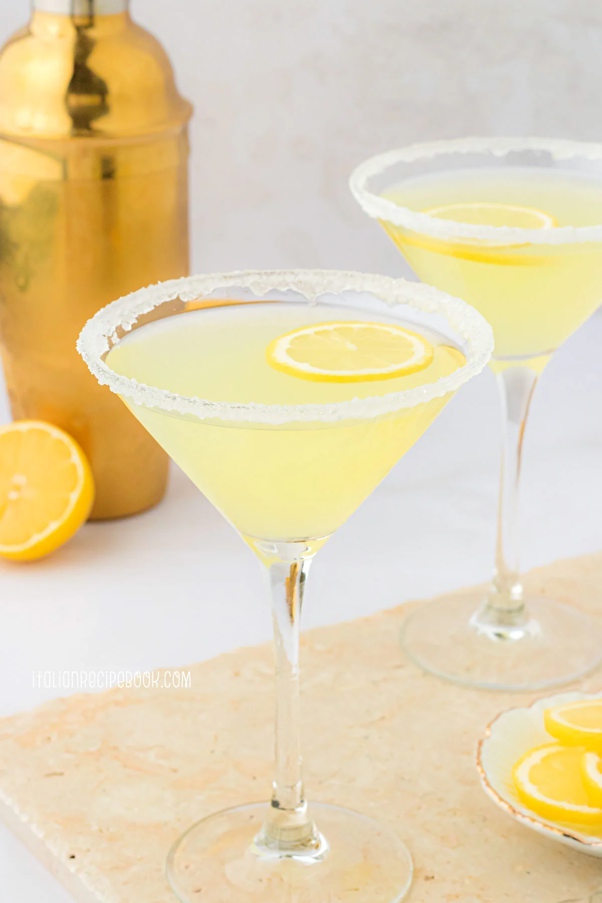 lemon drop martini with limoncello