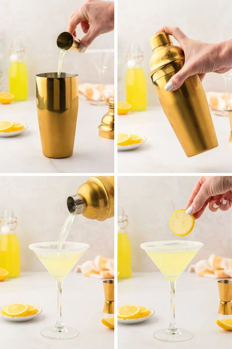making limoncello martini step by step