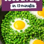 eggs and peas with a text overlay