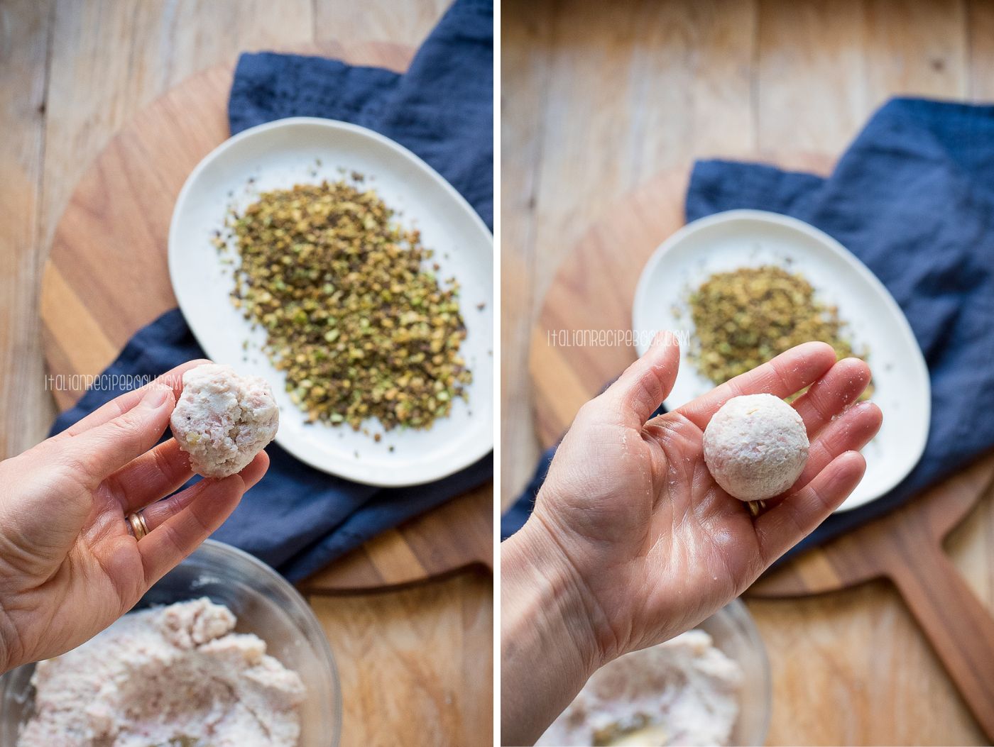 forming ricotta cheese balls