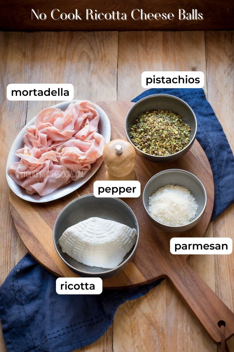 Easy NoCook Appetizer Ricotta Cheese Balls with Pistachio Crust