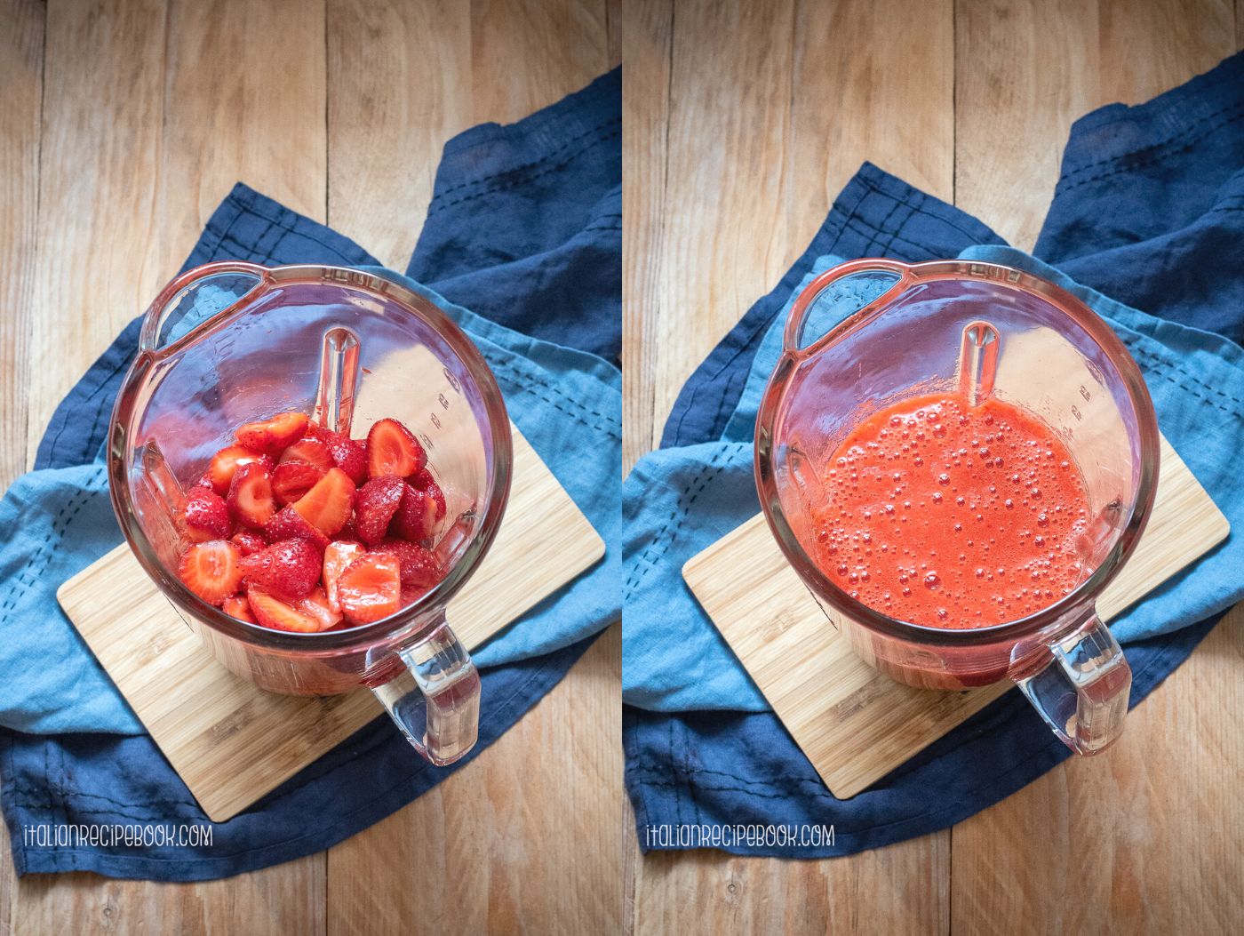 puree the strawberries
