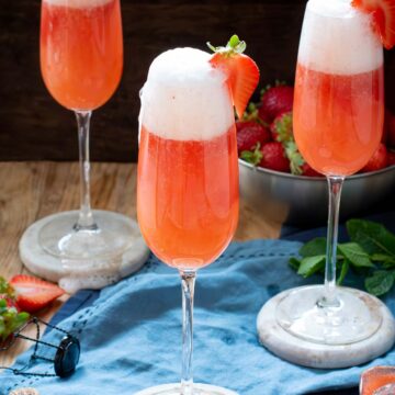 rossini cocktail in a flute