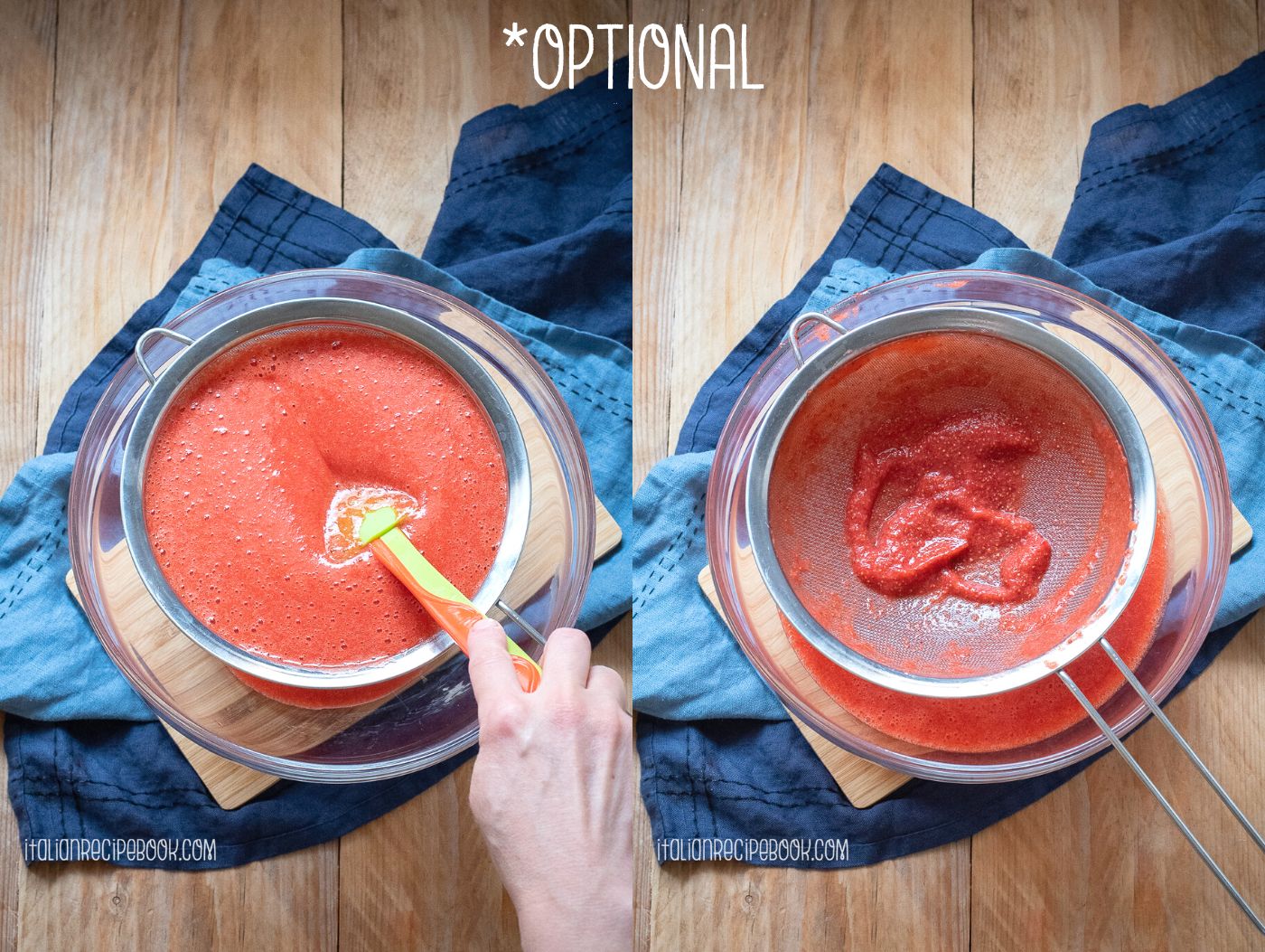 strain strawberry puree