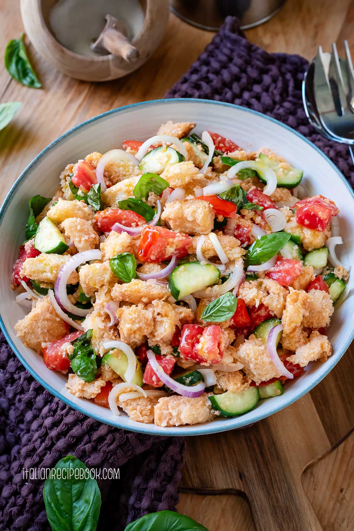 panzanella salad close up