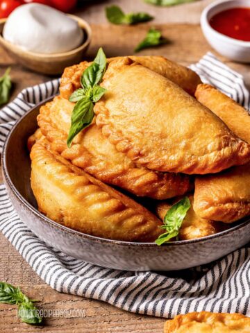 fried panzerotti in a bowl