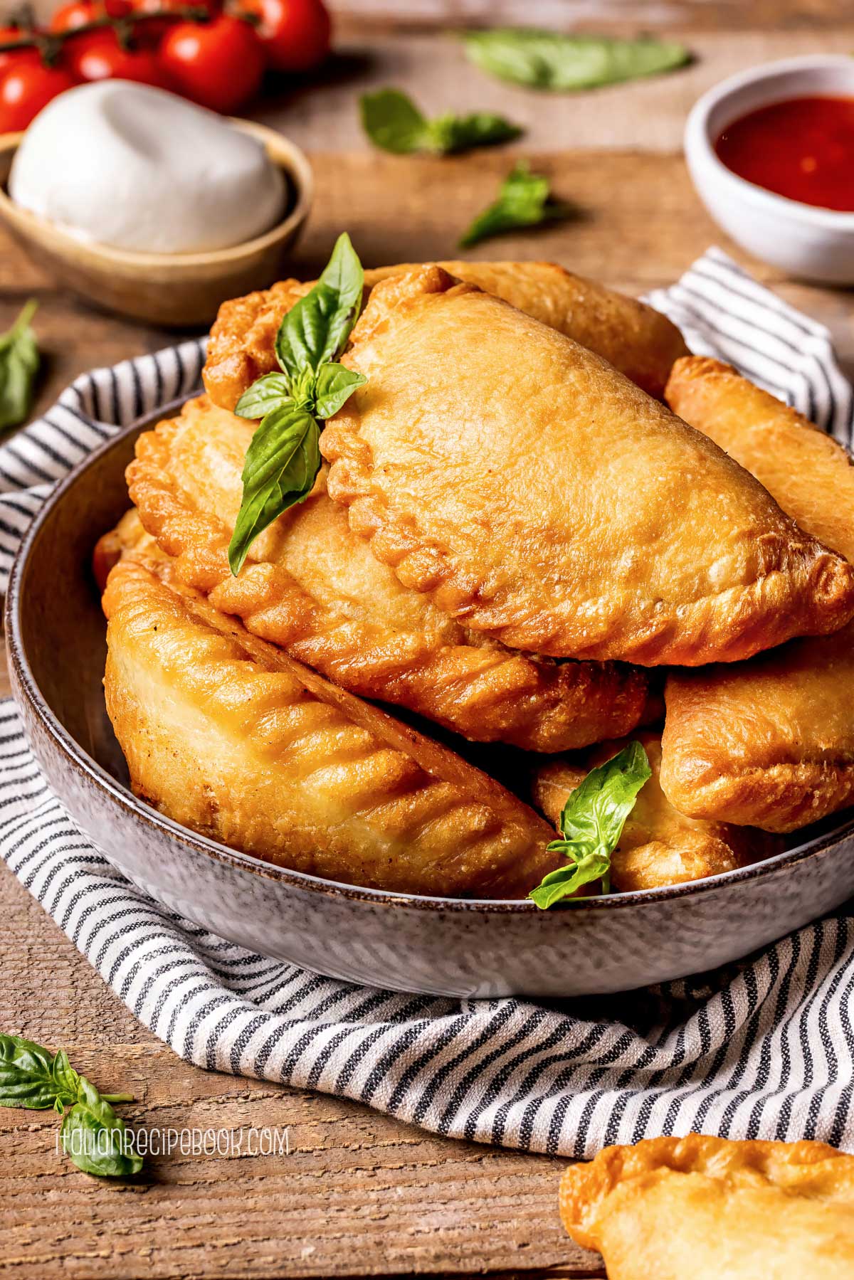 fried panzerotti in a bowl