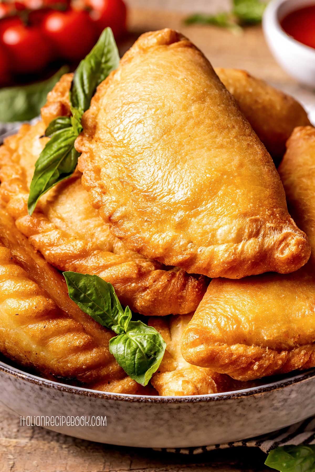 a plate full of hot panzerotti