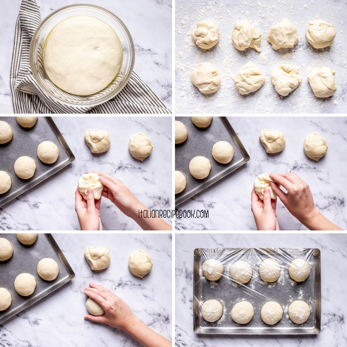 shaping the dough for panzerotti before the second rise
