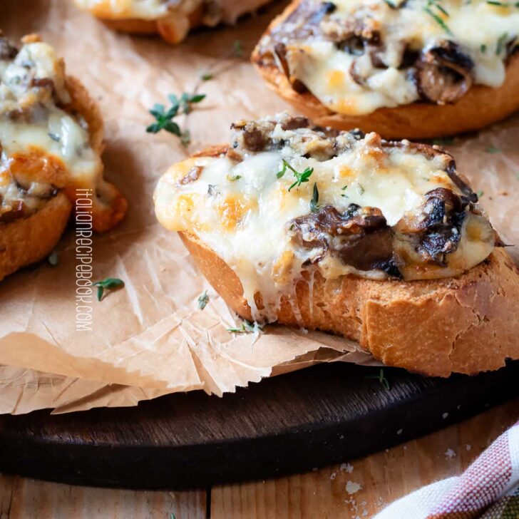 EasyCheesy Mushroom Crostini Italian Recipe Book