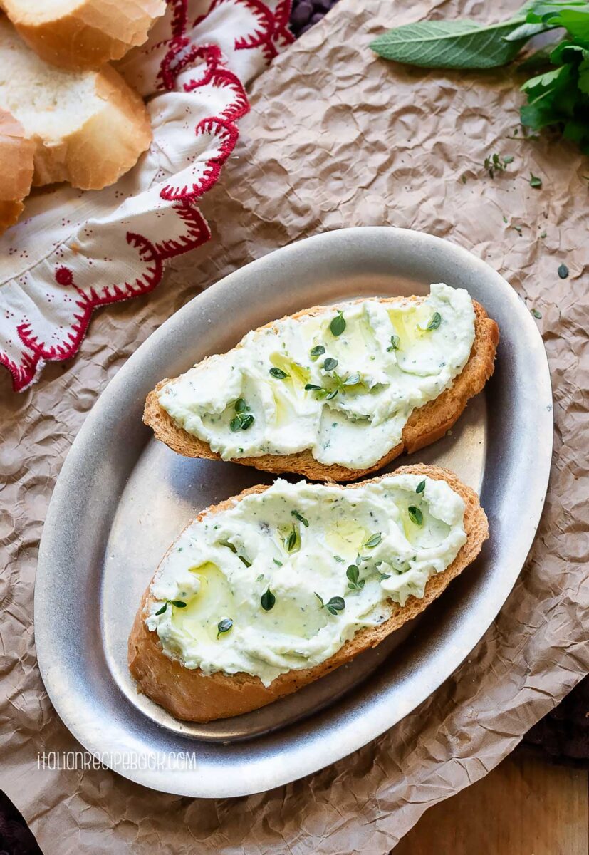 Whipped Ricotta Crostini with 5 Assorted Toppings Italian Recipe Book