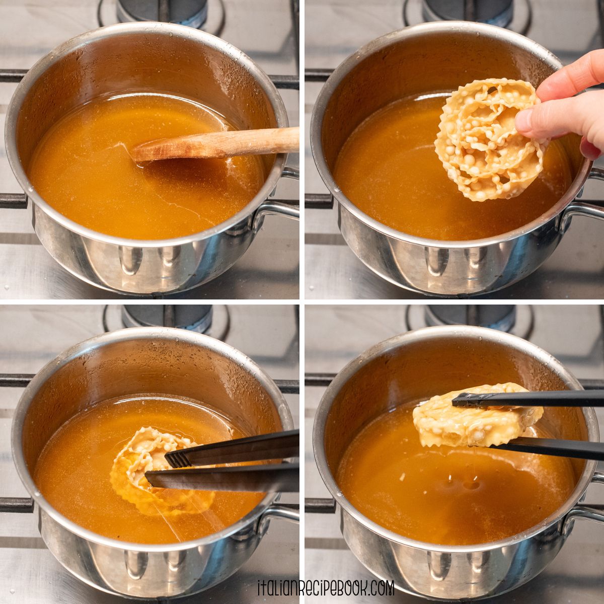 dipping cartellate in honey