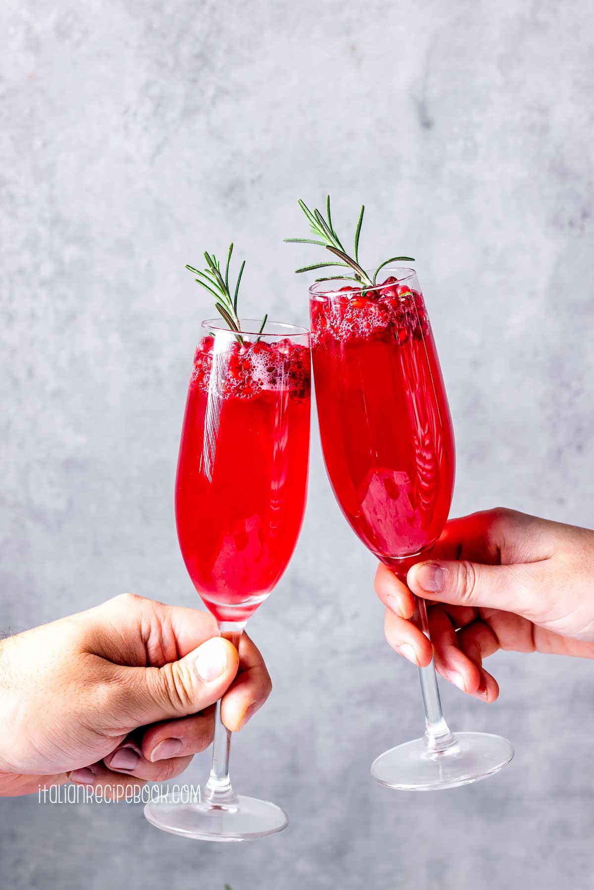 cheers with prosecco pomegranate cocktail