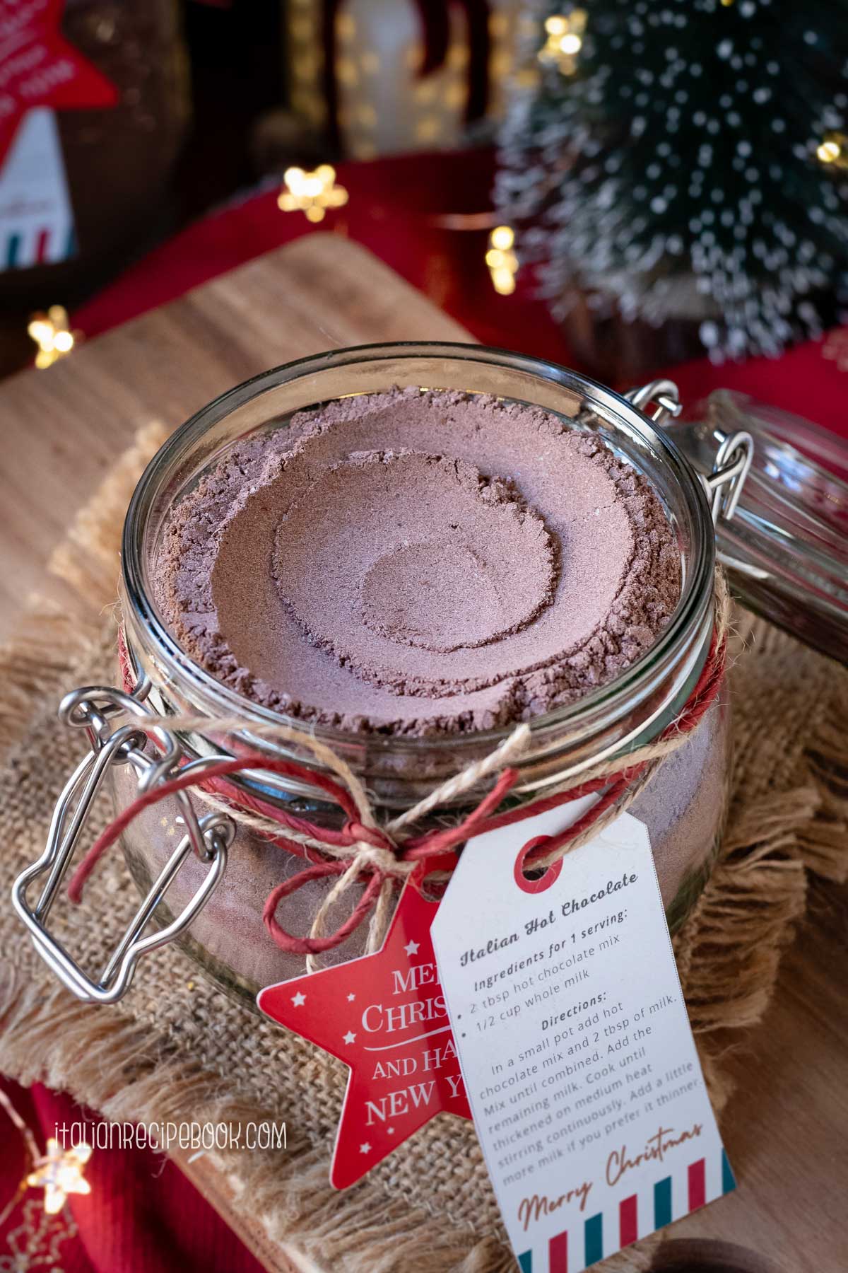 italian hot chocolate mix in a jar 
