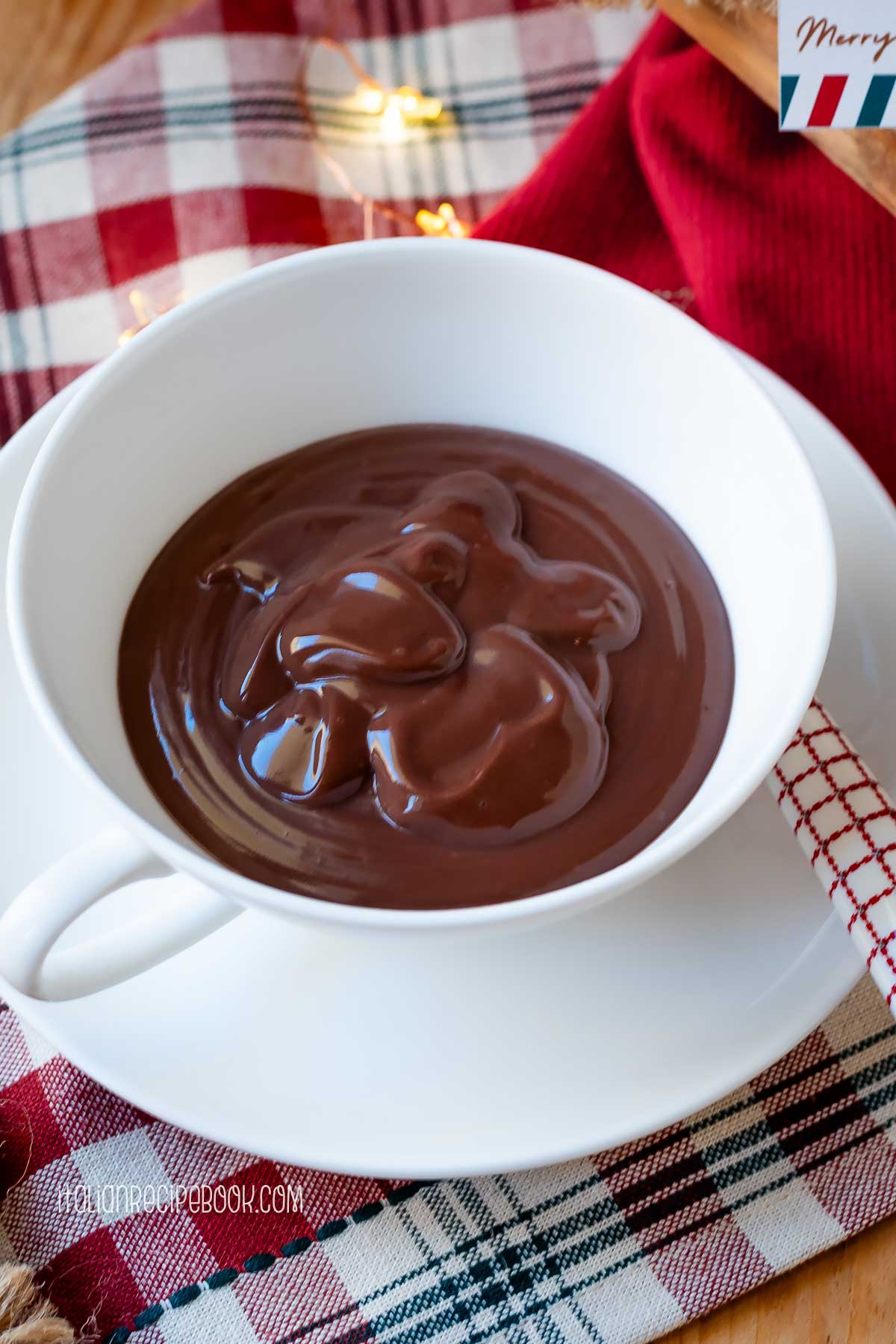 thick italian hot chocolate in a cup