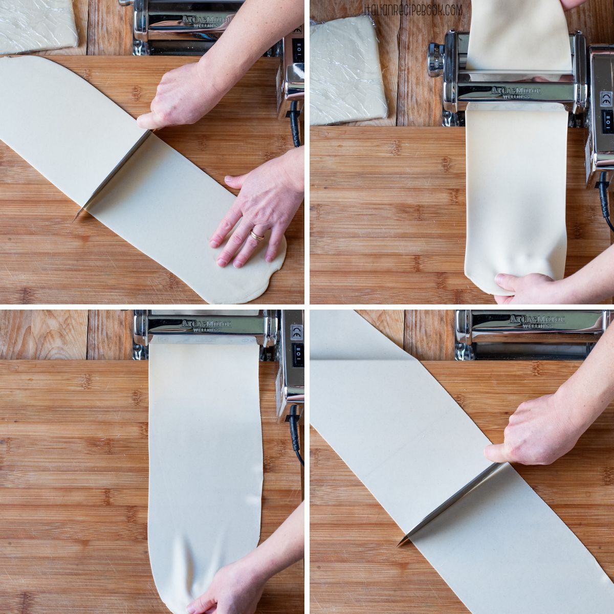 rolling out thin cartellate dough