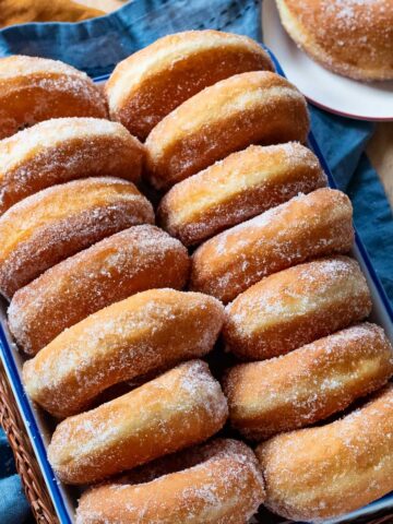 Graffe Potato Doughnuts coated with sugar.