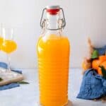 Orangecello liqueur in a bottle.