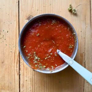 Puff Pastry Pizzette - sauce.